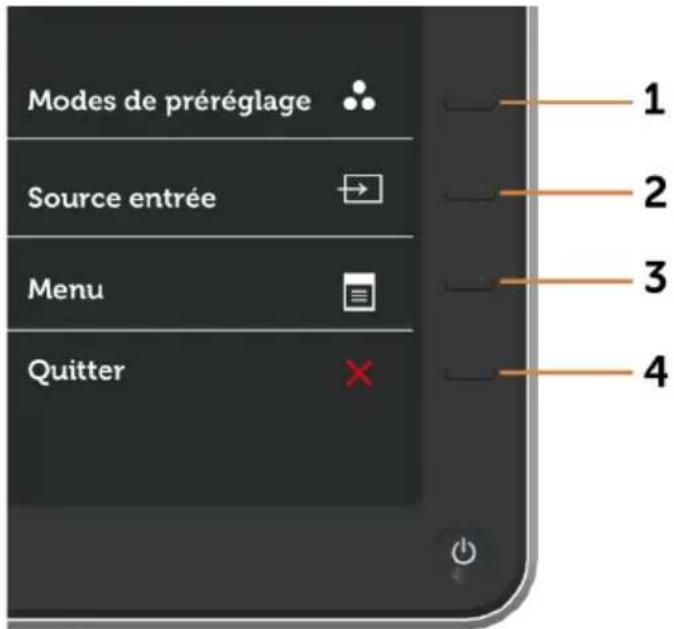 Modes de préréglage Source entrée Menu Quitter 1 2 3 4