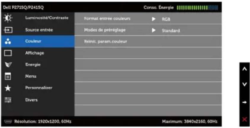 DELL Professional P2715Q - Accéder au Menu Système - 8