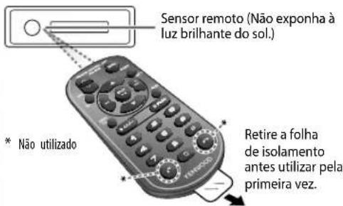 Sensor remoto (Não exponha à luz brilhante do sol.) * Não utilizado Retire a folha de isolamento antes utilizar pela primeira vez.