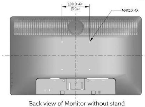 100.0.4X (3.94) M4X10.4X Back view of Monitor without stand