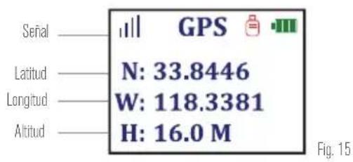 Serial Latitud Longitud Altitud GPS N: 33.8446 W: 118.3381 H: 16.0 M Fig. 15