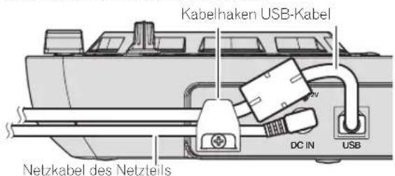 Kabelhaken USB-Kabel Netzkabel des Netzteils DC IN USB
