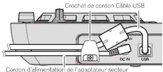 Crochet de cordon Câble USB DC IN USB Cordon d'alimentation de l'adaptateur secteur