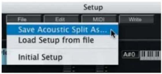 Save Acoustic Split As... Load Setup from file Initial Setup
