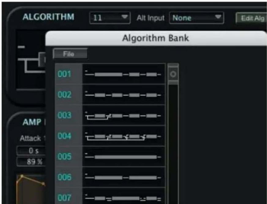 ALGORITHM 11 Alt Input None Edit Alg Algorithm Bank File 001 002 003 004 005 006 007 AMP Attack 0 s 89 %