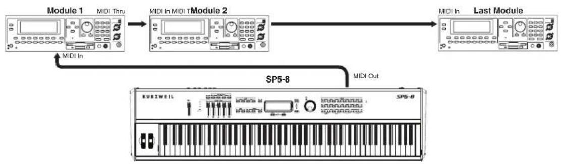 Kurzweil SP5-8 - Connecting More Sound Modules - 1