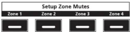 Setup Zone Mutes Zone 1 Zone 2 Zone 3 Zone 4