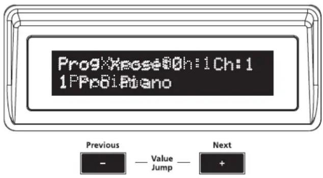 ProgXXpose@0h:1 Ch:1 1PPr8iBiano Previous — Value — Next - Jump +
