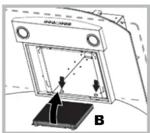 Technical diagram of a device with labeled components and directional arrows, no readable text or symbols present.