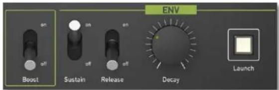 ENV on on on off off off Boost Sustain Release Decay Launch