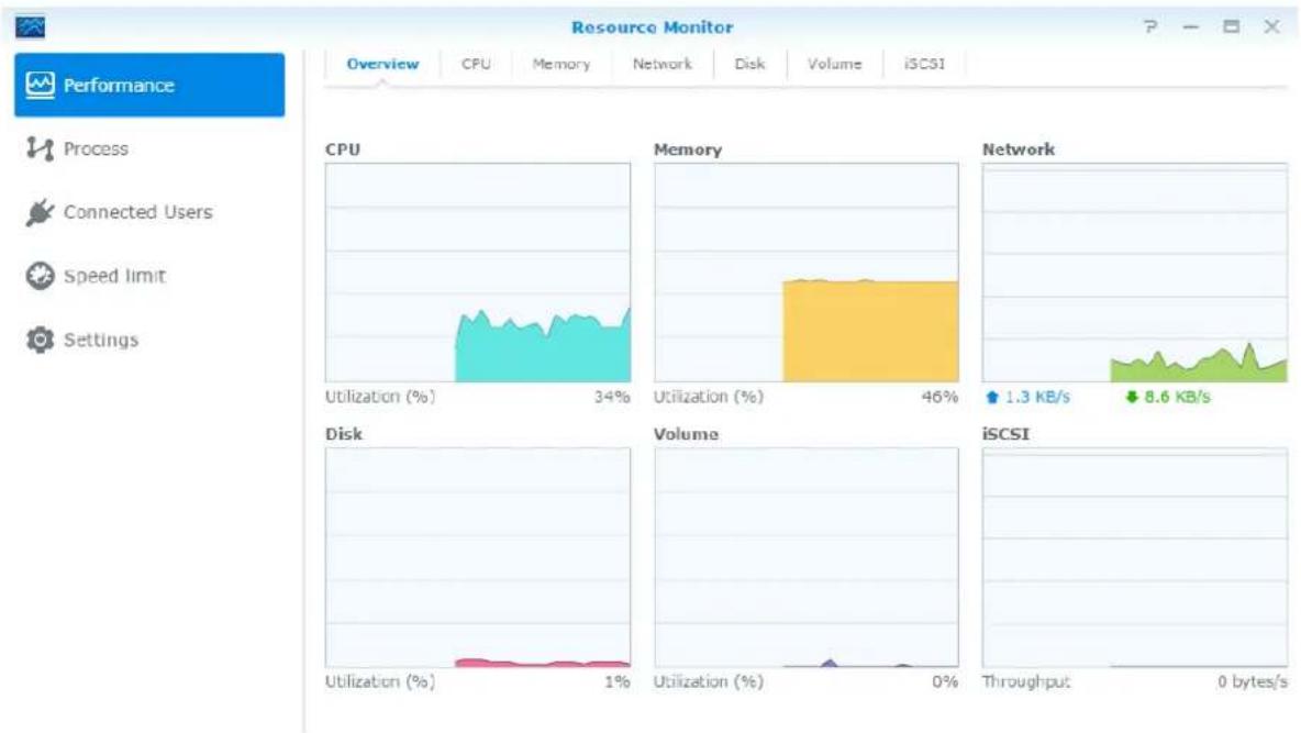 SYNOLOGY RackStation RS815+ - Contrôle des ressources du système - 1