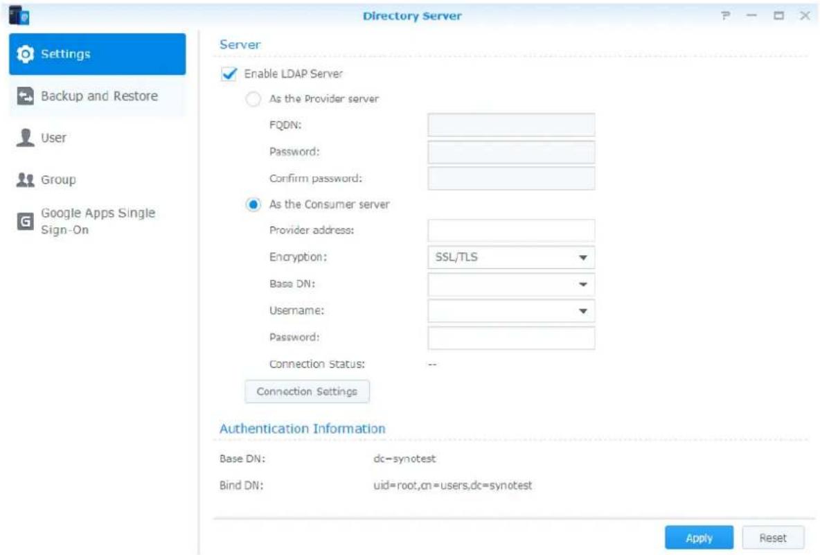 SYNOLOGY RackStation RS815+ - Service LDAP hôte avec Directory Server - 1