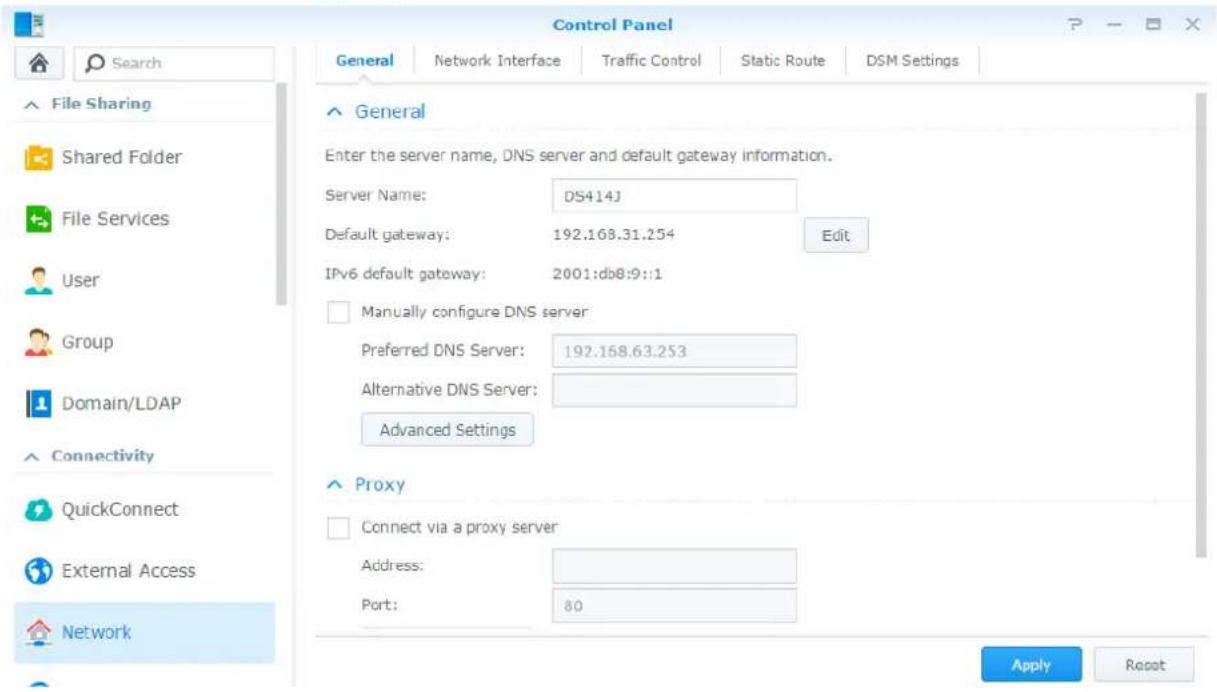 SYNOLOGY RackStation RS815+ - Modification des paramètres réseau - 1