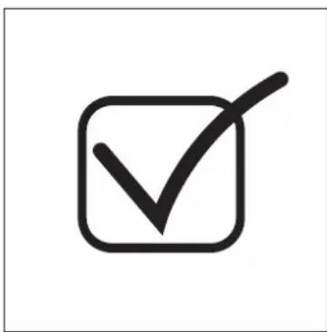 Simple black checkmark inside a square outline on white background (no text or symbols)