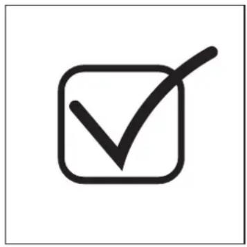 Simple black checkmark inside a square outline on white background (no text or symbols)