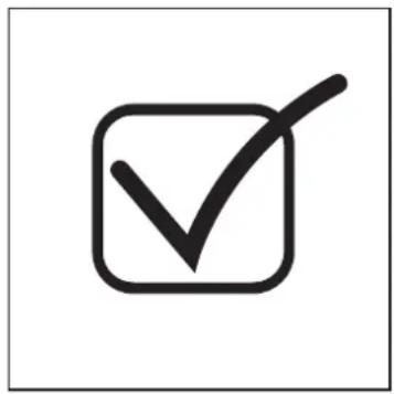 Simple checkmark inside a square outline (no text or symbols)