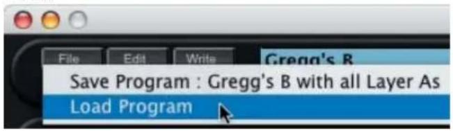 File Edit Write Gregg's B Save Program : Gregg's B with all Layer As Load Program