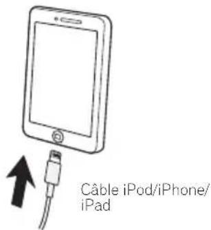 PIONEER X-HM22-K - Connexion d'un iPod/iPhone/iPad à l'aide du support fourni - 1