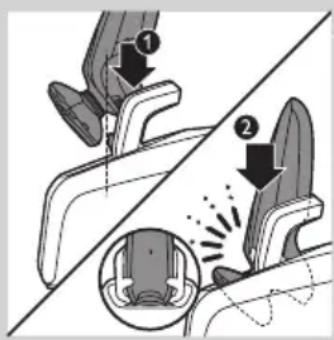 Diagram illustrating seatbelting technique with labeled parts and directional arrows