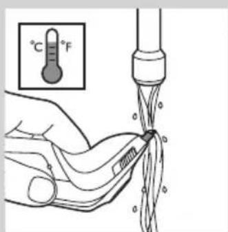 Diagram illustrating a medical procedure with temperature and force indicators, showing fluid flow from a bottle to a tube.