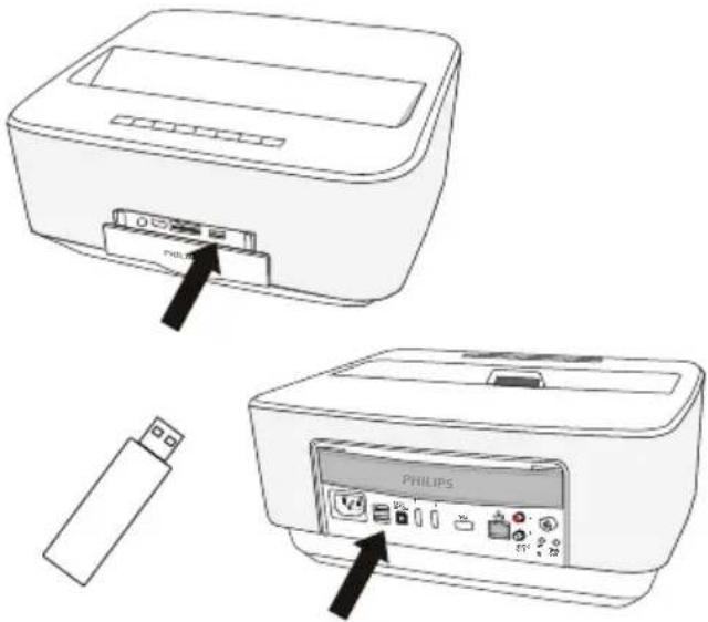 PHILIPS HDP1650TV - Connector une mémoire USB - 1
