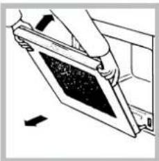 Diagram of a mechanical component with a dark triangular element inserted, showing no text or symbols.