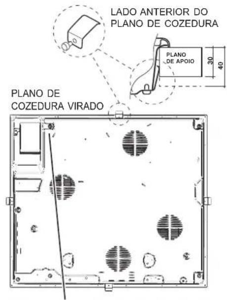 LADO ANTERIOR DO PLANO DE COZEDURA PLANO DE APOIO 30 40 PLANO DE COZEDURA VIRADO