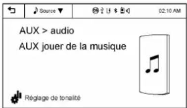 AUX > audio AUX jouer de la musique Réglage de tonalité