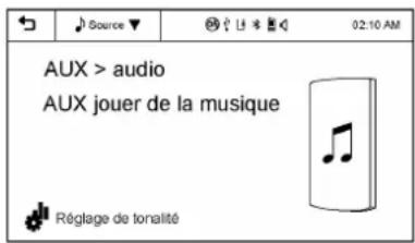 AUX > audio AUX jouer de la musique Réglage de tonalité