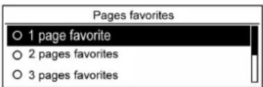 Pages favorites ○ 1 page favorite ○ 2 pages favorites ○ 3 pages favorites