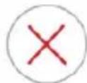 Diagram showing two electrical socket symbols with check and cross icons, likely indicating status or selection criteria.