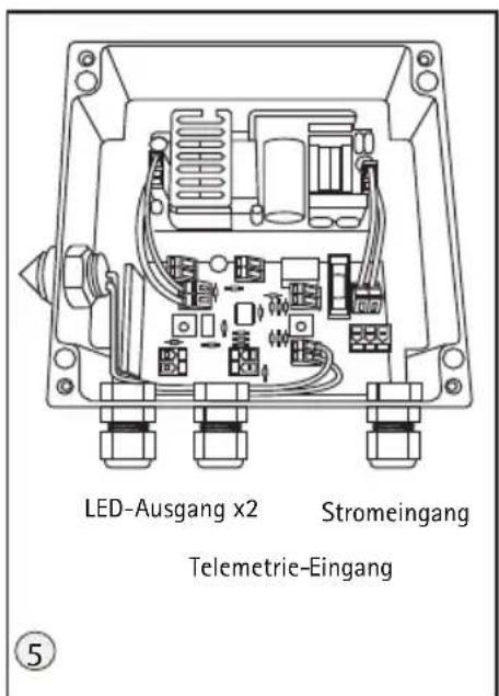 LED-Ausgang x2 Stromeingang Telemetrie-Eingang ⑤