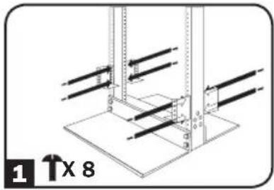 Technical diagram of a mechanical assembly with vertical supports and mounting base (no text or symbols)