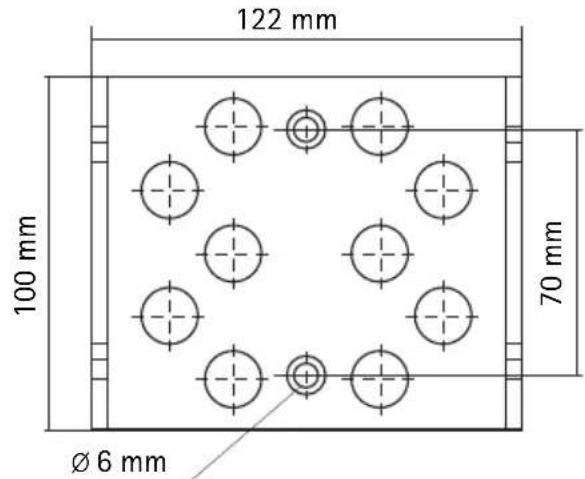122 mm 100 mm 70 mm Ø 6 mm