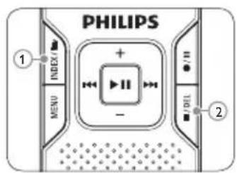 PHILIPS 1 INDEX MENU + - 2 DEL