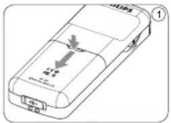 PHILIPS Digital Voice Tracer LFH0860 - Insertion des piles 4.1 - 1
