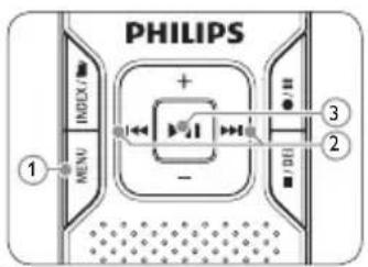 PHILIPS INDEX MENU + - 3 2 1