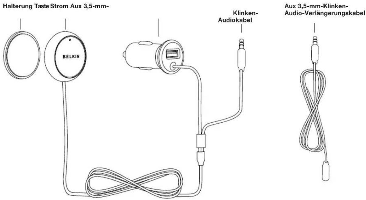 Halterung Taste Strom Aux 3,5-mm- BELKIN Klinken- Audiokabel Aux 3,5-mm-Klinken- Audio-Verlängerungskabel