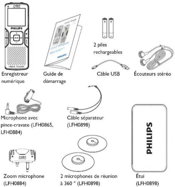 PHILIPS Voice Tracer LFH0884 - Contenu de la boîte - 1