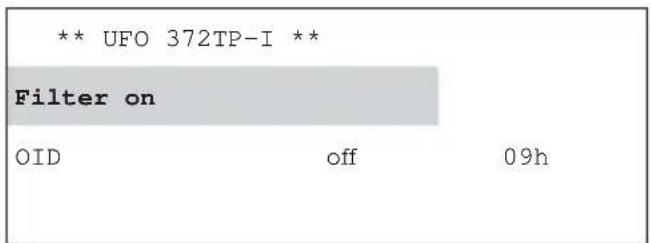 ** UFO 372TP-I ** Filter on OID off 09h