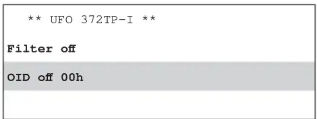 ** UFO 372TP-I ** Filter off OID off 00h