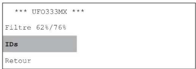 *** UFO333MX *** Filtre 62%/76% IDs Retour