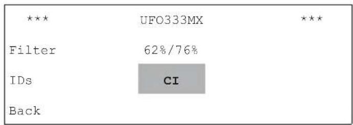 *** UFO333MX *** Filter 62%/76% IDs CI Back