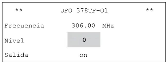 ** UFO 378TP-01 Frecuencia 306.00 MHz Nivel 0 Salida on