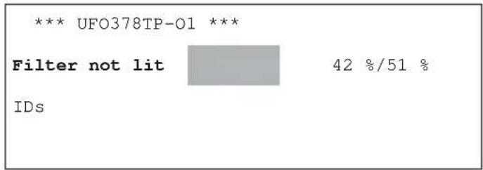 *** UFO378TP-01 *** Filter not lit 42 %/51 % IDs