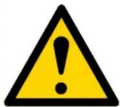 Yellow triangular warning sign with black exclamation mark symbol