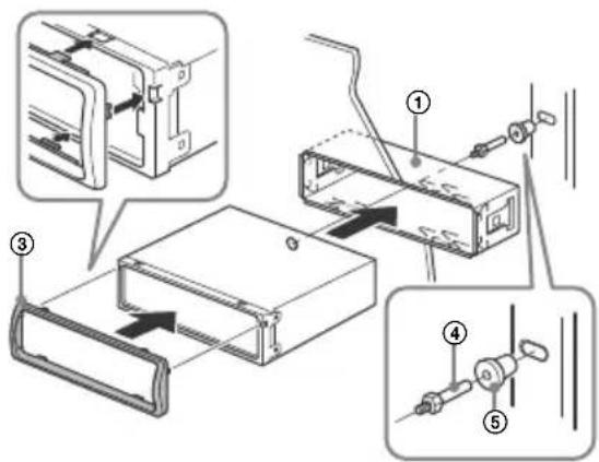 SONY CDX-G1100U - Montieren des Geräts im Armaturenbrett - 2