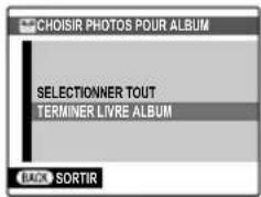 CHOISIR PHOTOS POUR ALBUM SELECTIONNER TOUT TERMINER LIVRE ALBUM BACK SORTIR