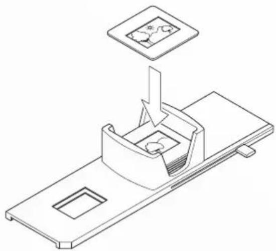 Isometric line drawing of a mechanical assembly with a component being inserted (no text or symbols)