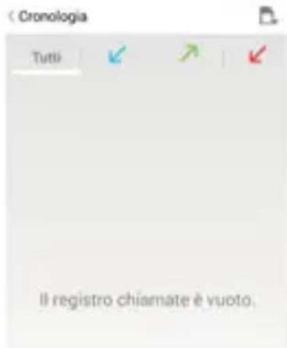 (Cronologia Tutti Il registro chiamate è vuoto.
